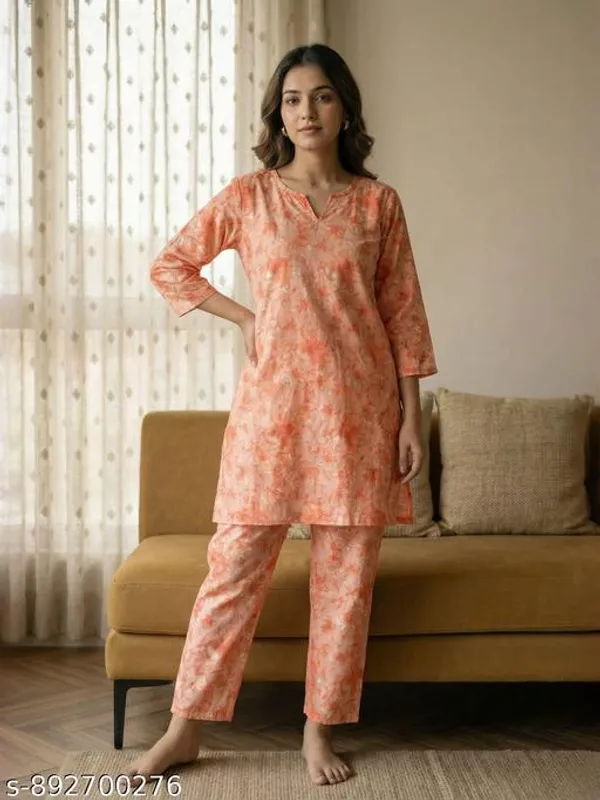 Pink_Cotton_Kurti_With_Pant_For_Women