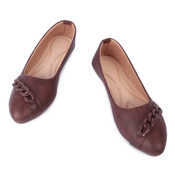 Brown_Flat_Ballerinas_With_Chain_Detail_For_Women