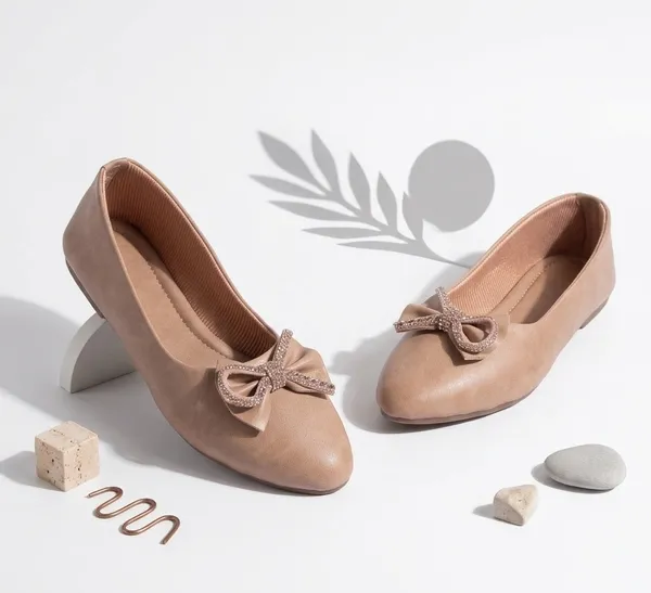 Beige_Bow_Embellished_Ballet_Flats_With_Studded_Detail_For_Women