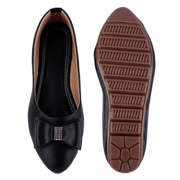 Black_Ballet_Flats_With_Bow_Detail_For_Women