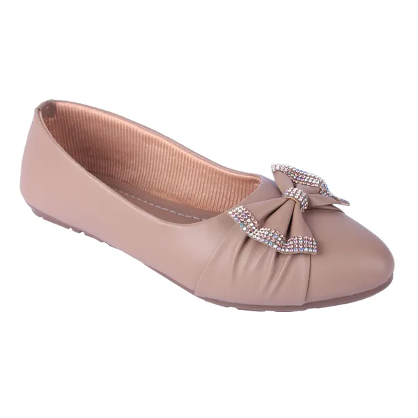 Beige_Ballerina_Flats_With_Bow_Embellishment_For_Women