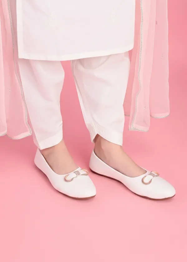White_Ballet_Flats_With_Diamante_Bow_Detail_For_Women