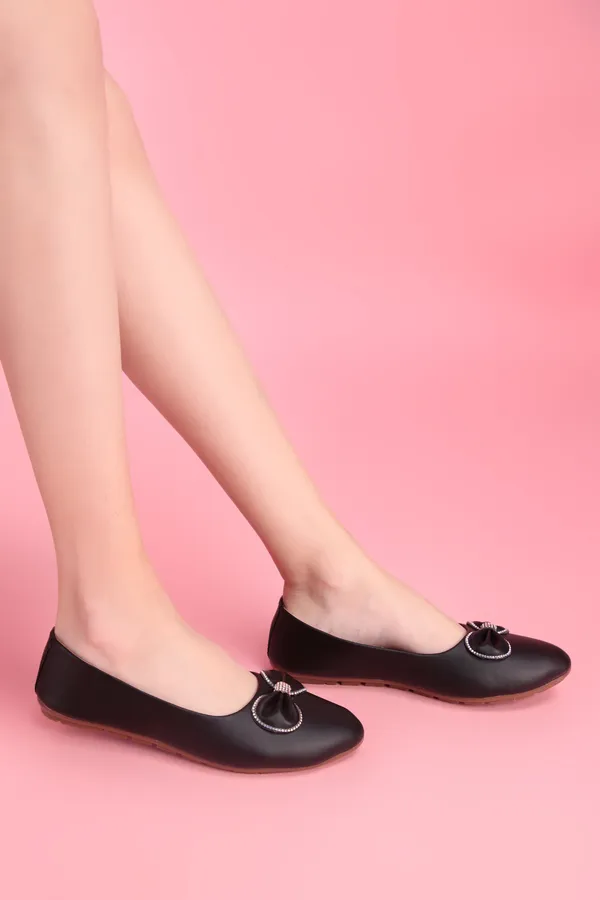 Black_Elegant_Bow_Ballet_Flats_For_Women