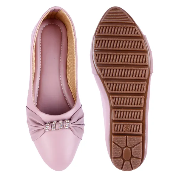 Pink_Ballet_Flats_With_Rhinestone_Bow_Detail_For_Women
