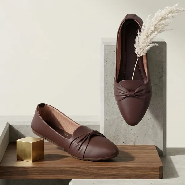 Brown_Knotted_Ballet_Flats_For_Women