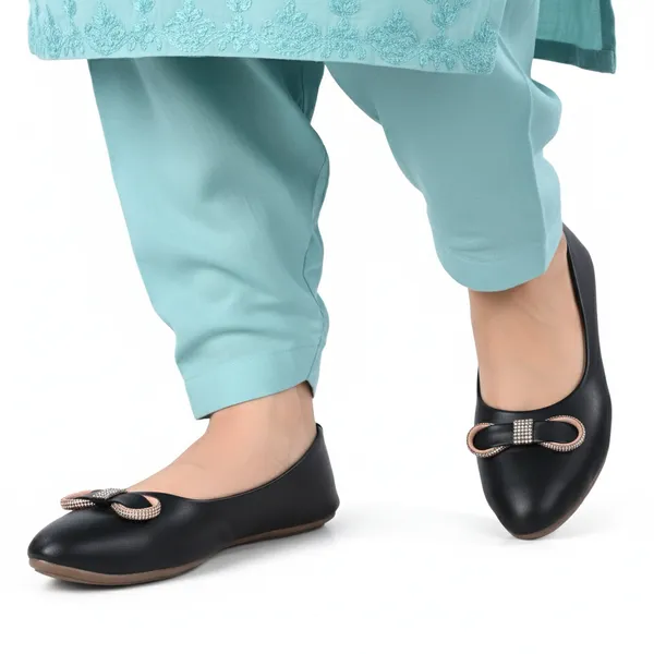 Black_Bow_Detail_Ballet_Flats_For_Women