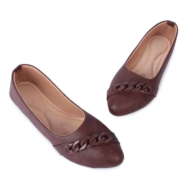 Brown_Flat_Ballerinas_With_Chain_Detail_For_Women