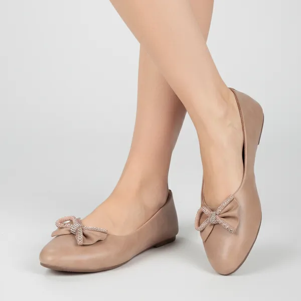 Beige_Bow_Embellished_Ballet_Flats_With_Studded_Detail_For_Women