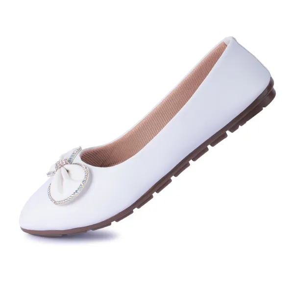 White_Ballet_Flats_With_Crystal_Bow_Detail_For_Women