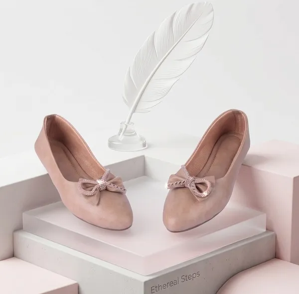 Beige_Bow_Embellished_Ballet_Flats_With_Studded_Detail_For_Women