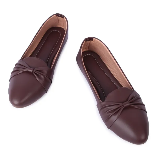 Brown_Knotted_Ballet_Flats_For_Women