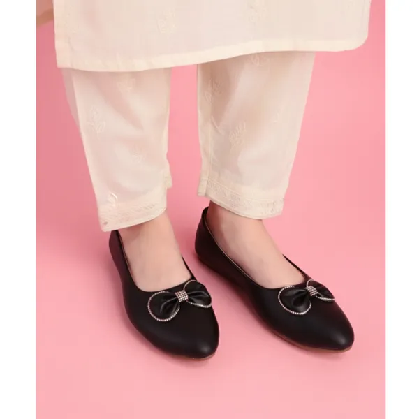 Black_Elegant_Bow_Ballet_Flats_For_Women