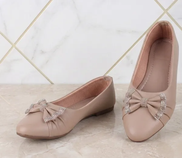 Beige_Ballerina_Flats_With_Bow_Embellishment_For_Women