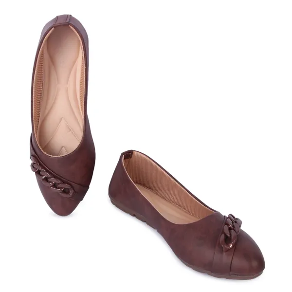 Brown_Flat_Ballerinas_With_Chain_Detail_For_Women