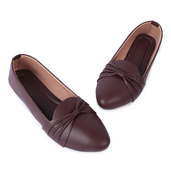 Brown_Knotted_Ballet_Flats_For_Women