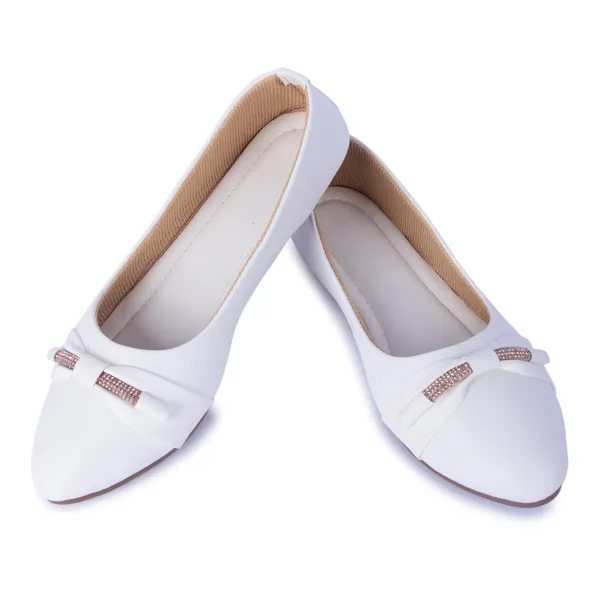 White_Ballerina_Flats_With_Embellished_Bow_Detail_For_Women