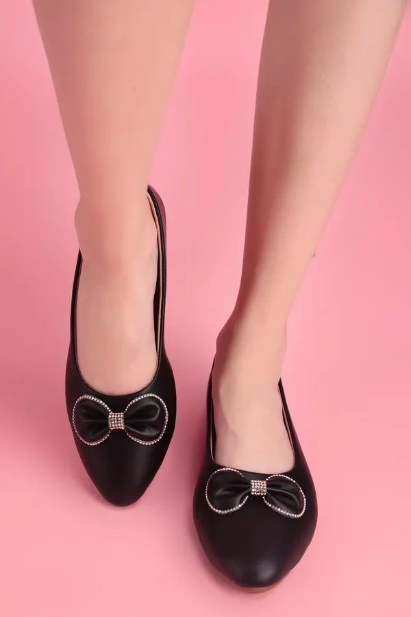 Black_Elegant_Bow_Ballet_Flats_For_Women
