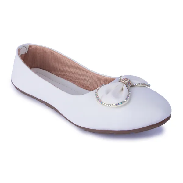 White_Ballet_Flats_With_Crystal_Bow_Detail_For_Women