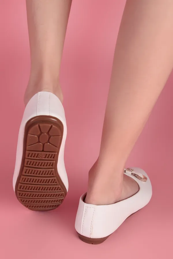 White_Ballet_Flats_With_Diamante_Bow_Detail_For_Women