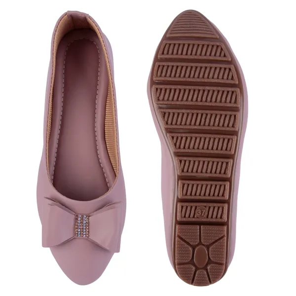 Mauve_Pink_Bow_Accent_Ballet_Flats_For_Women