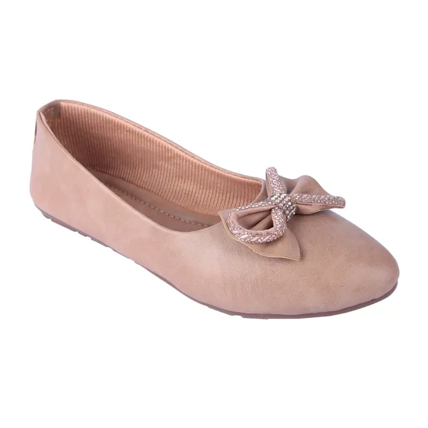 Beige_Bow_Embellished_Ballet_Flats_With_Studded_Detail_For_Women