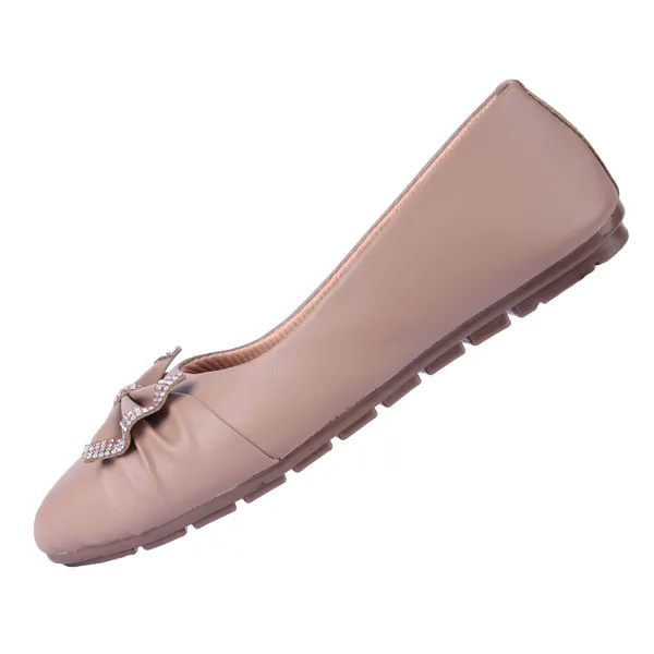 Beige_Ballerina_Flats_With_Bow_Embellishment_For_Women