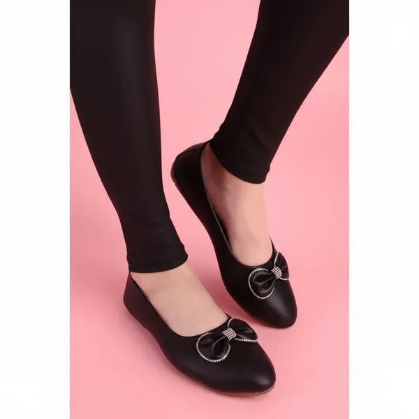Black_Elegant_Bow_Ballet_Flats_For_Women