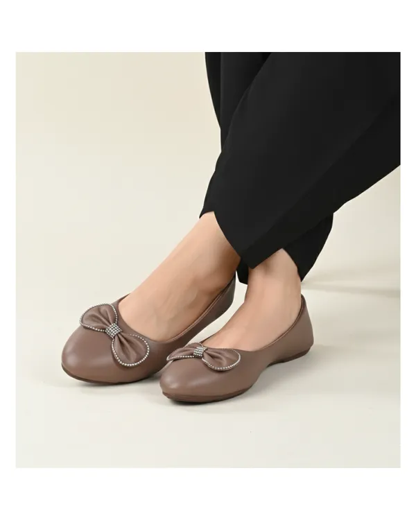 Beige_Bow_Ballet_Flats_With_Embellished_Detail_For_Women