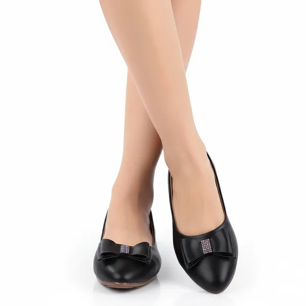 Black_Ballet_Flats_With_Bow_Detail_For_Women