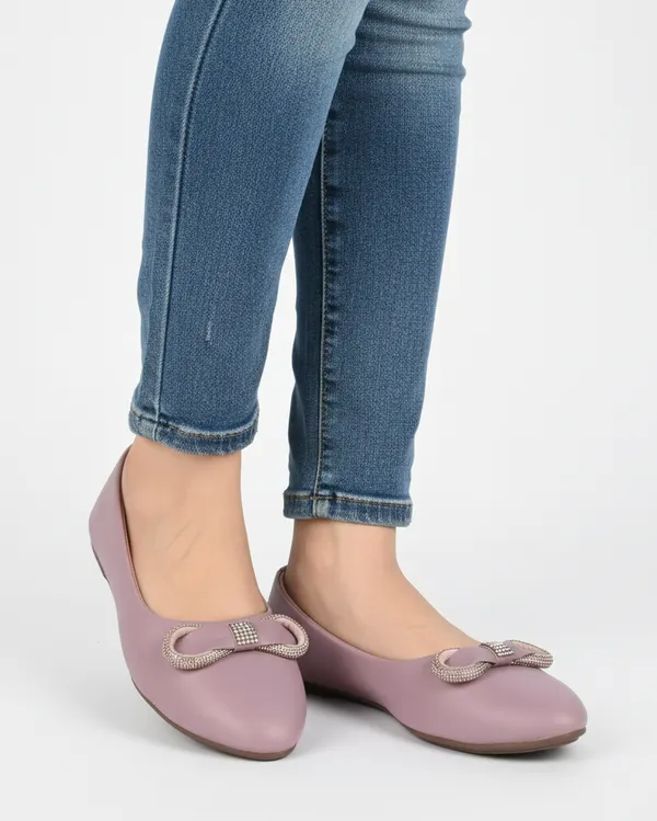 Mauve_Pink_Ballet_Flats_With_Embellished_Bow_For_Women