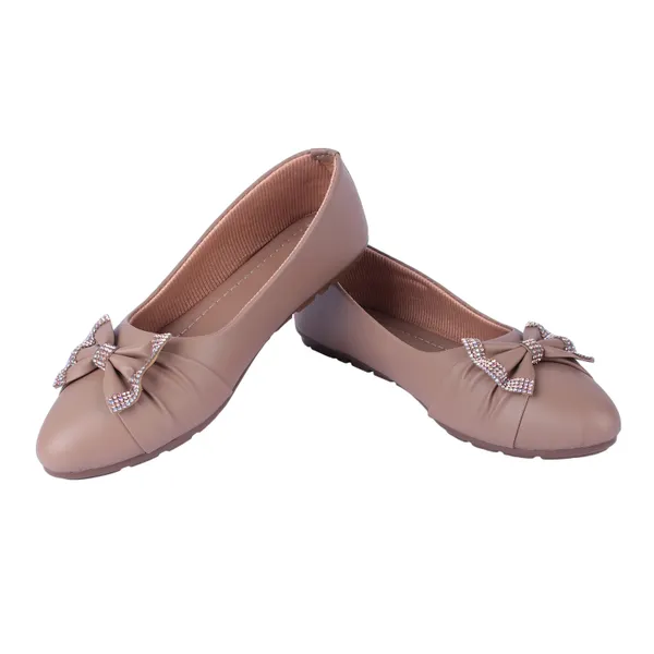Beige_Ballerina_Flats_With_Bow_Embellishment_For_Women