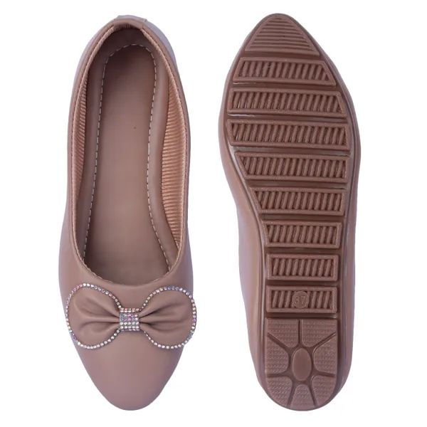 Beige_Bow_Ballet_Flats_With_Embellished_Detail_For_Women