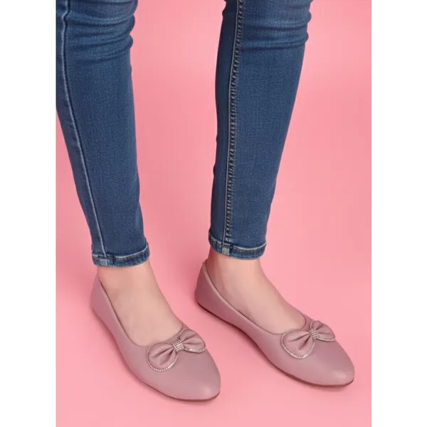 Dusty_Pink_Ballet_Flats_With_Bow_Detail_For_Women