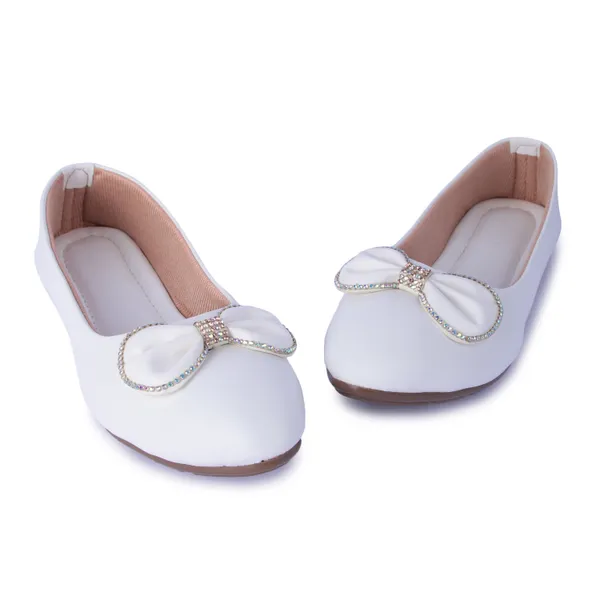 White_Ballet_Flats_With_Crystal_Bow_Detail_For_Women