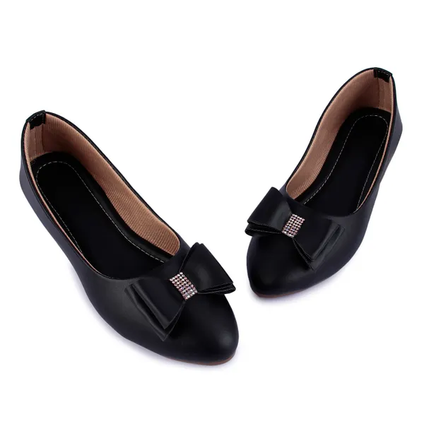 Black_Ballet_Flats_With_Bow_Detail_For_Women