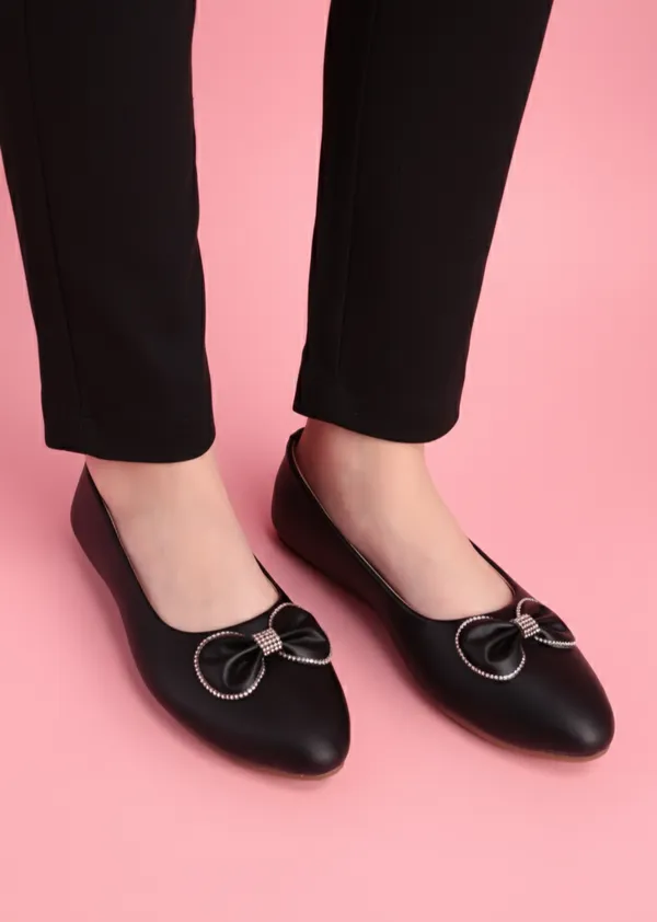 Black_Elegant_Bow_Ballet_Flats_For_Women