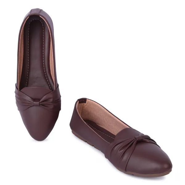 Brown_Knotted_Ballet_Flats_For_Women