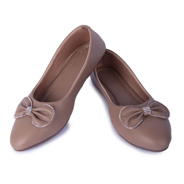 Beige_Bow_Ballet_Flats_With_Embellished_Detail_For_Women