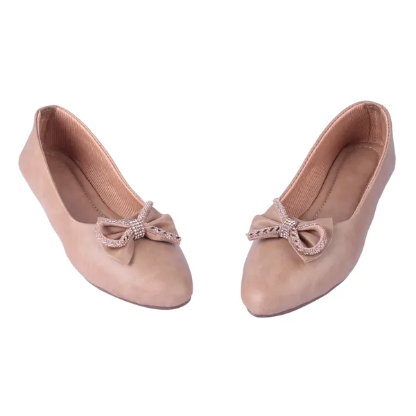 Beige_Bow_Embellished_Ballet_Flats_With_Studded_Detail_For_Women