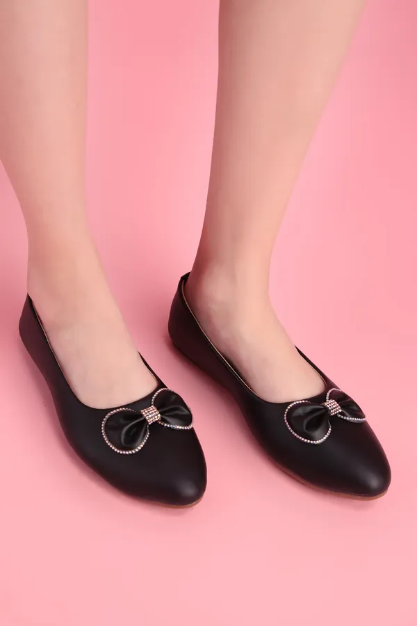 Black_Elegant_Bow_Ballet_Flats_For_Women