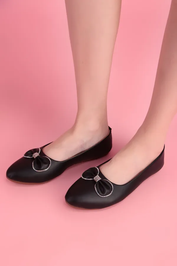 Black_Elegant_Bow_Ballet_Flats_For_Women
