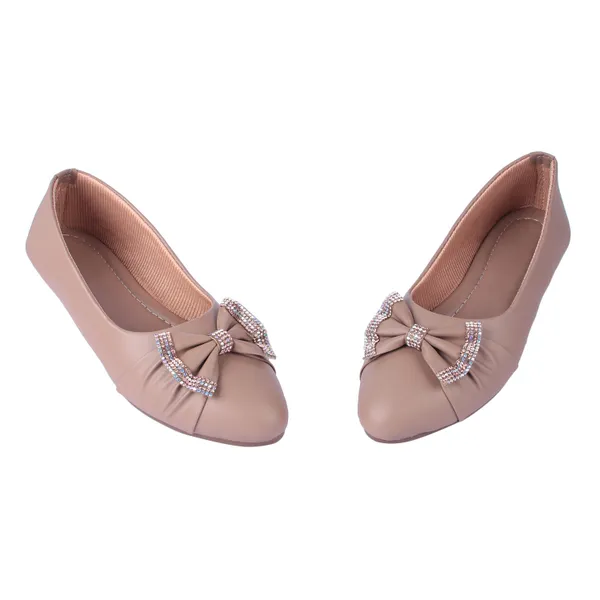 Beige_Ballerina_Flats_With_Bow_Embellishment_For_Women