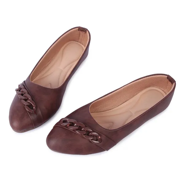 Brown_Flat_Ballerinas_With_Chain_Detail_For_Women