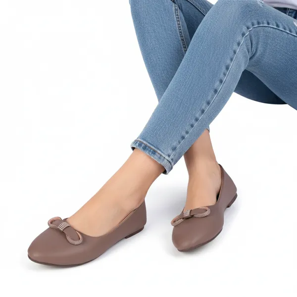 Brown_Casual_Flats_With_Bow_Detail_For_Women