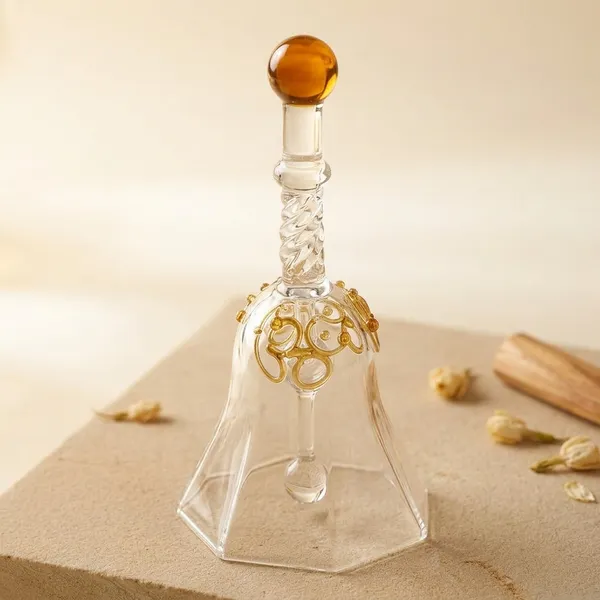Borosilicate_Glass_Pooja_Bell_With_Golden_Detailing