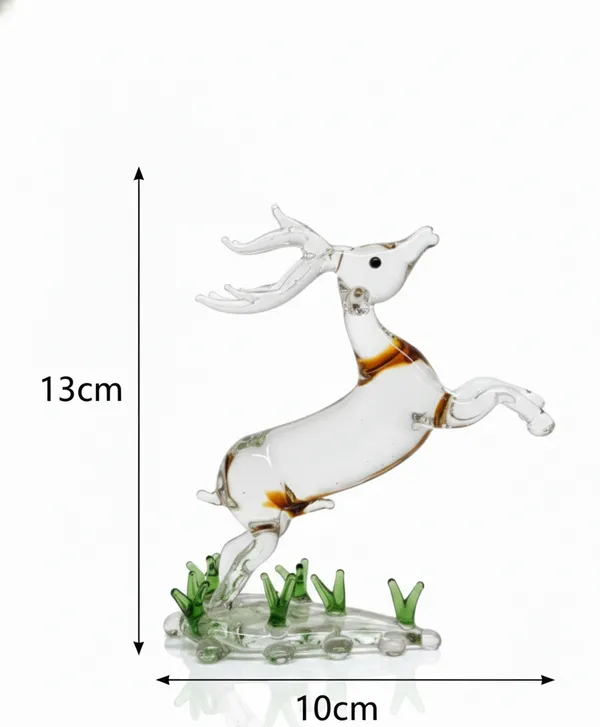Borosilicate_Glass_Figurine_Leaping_Deer_With_Green_Base