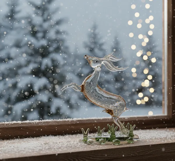 Borosilicate_Glass_Figurine_Leaping_Deer_With_Green_Base