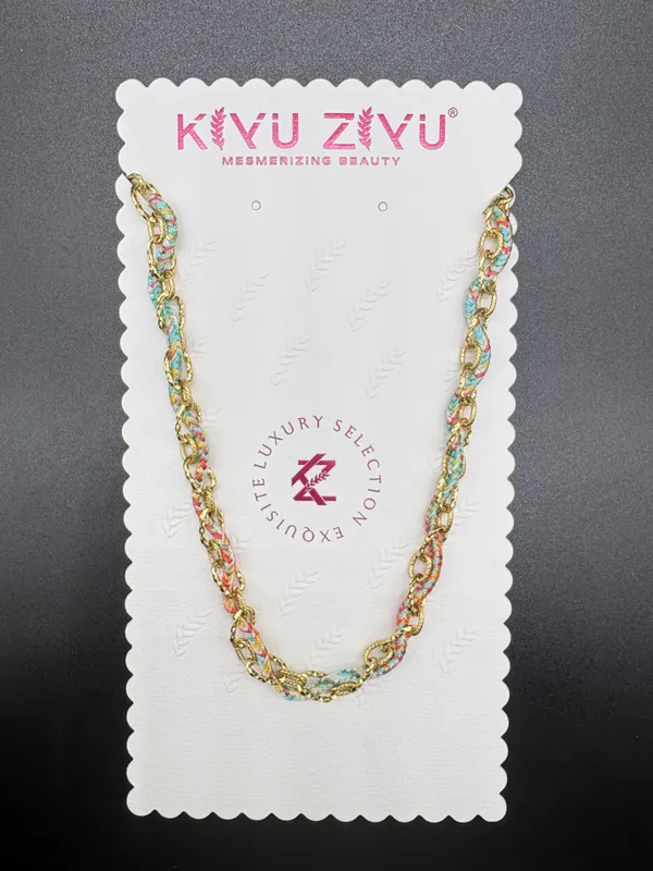 Multicolor_Alloy_Braided_Pastel_Bead_Chain_Necklace_For_Women