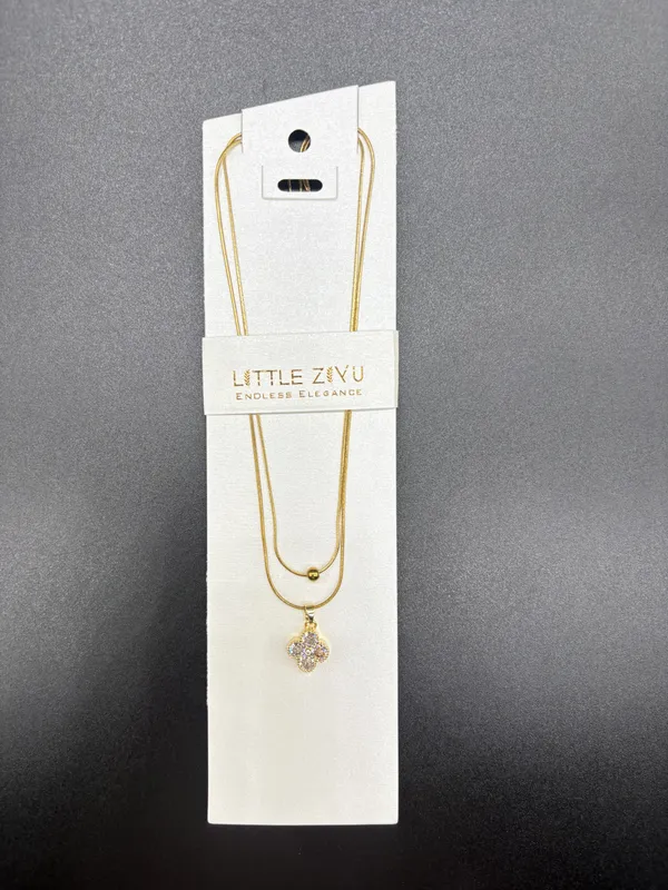 Gold_Tone_Layered_Crystal_Flower_Pendant_Necklace_For_Women