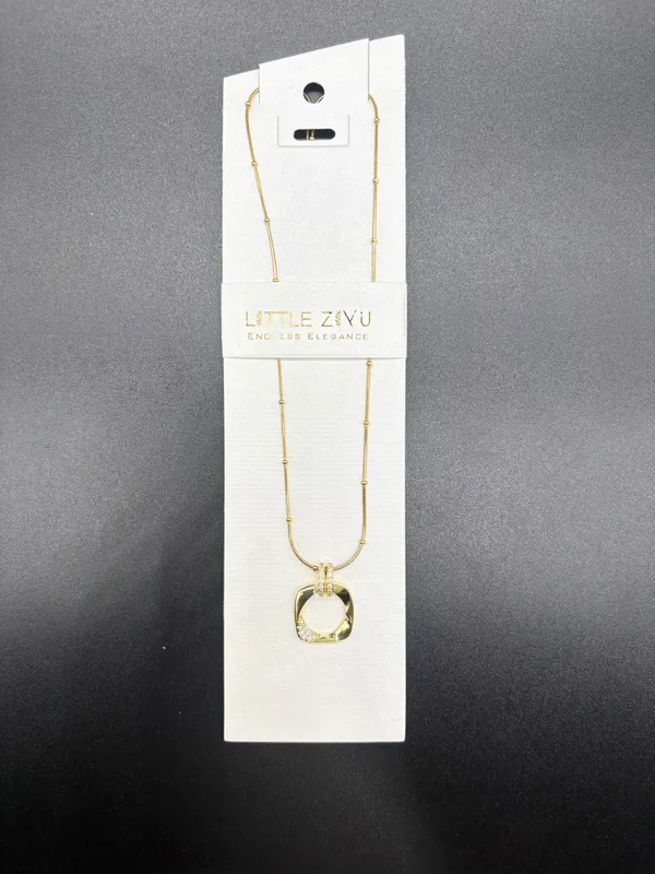 Gold_Alloy_Satellite_Chain_Twisted_Ring_Pendant_Necklace_For_Women
